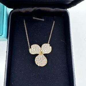 Tiffany & Co. 16” paper flower necklace in rose gold 18kt and diamonds
